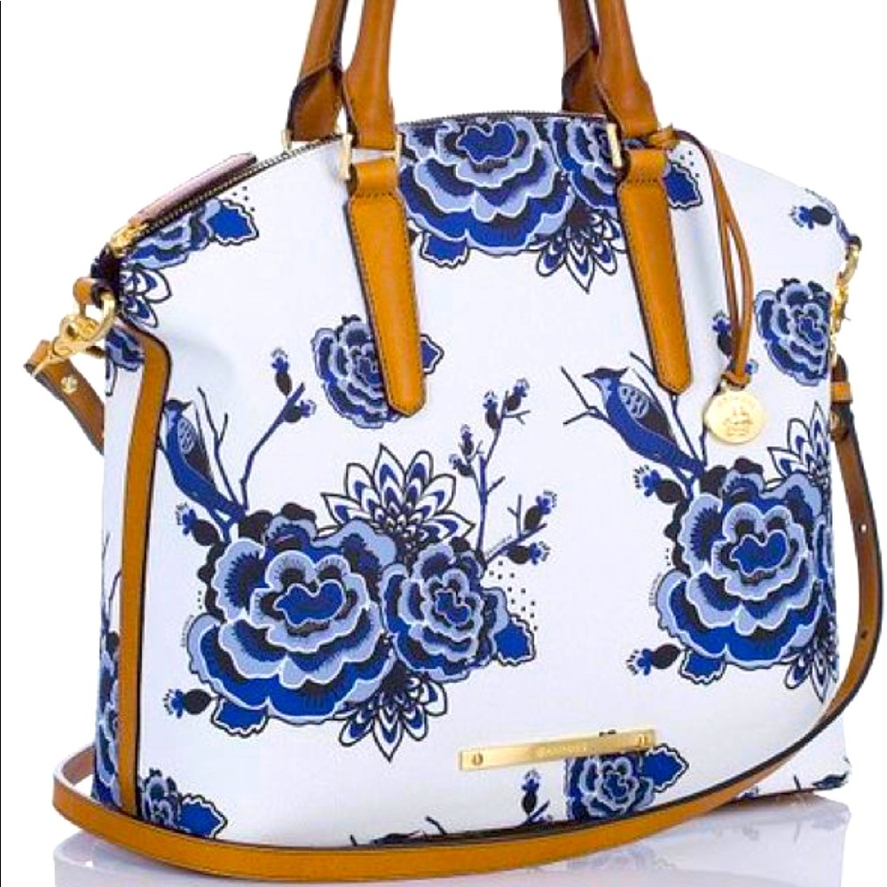 SOLD X-Post - VGUC Brahmin Lrg  Duxbury Blue Delft Sachel